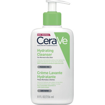 CeraVe Hydrating Cleanser Face and Body Wash for Normal to Dry skin with Hyaluronic Acid and Ceramides 8Oz, 236 ML