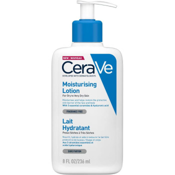 CeraVe Moisturizing Lotion 24H Body and Face Moisturizer for Normal to Dry Skin with Hyaluronic Acid and Ceramides 8Oz, 236 ML
