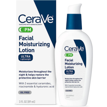 Cerave Pm Facial Moisturizing Lotion, Multiplied With Derma Roller, 3 Fl Oz