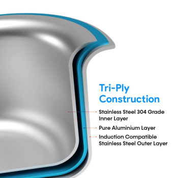 Impex TPC3 3 Litre Tri-ply Stainless Steel Pressure Cooker