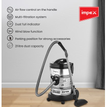 Impex PowerPro Vacuum Cleaner (VC 4708) 2200W, Ultra-Capacity 21 L, High Performance & Low Noise, Strong Metal Body With Convenient Handle, Black