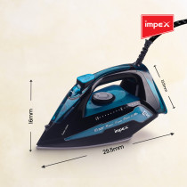 Impex (IBS 404) 2300W Electric Steam Iron Box With 360 Degree Plaint Swivel Cord Water Spray Ceramic Coated Sole Plate Overheat Protection
