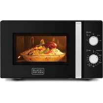 Black & Decker 20L 700W Microwave Black With Chrome Finish 5 Power Levels, 35 Min Timer, MZ2010P-B5 2 Years Warranty