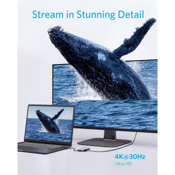 Anker USB C Hub, PowerExpand+ 7-in-1 USB C Hub Adapter, With 4K HDMI, 100W Power Delivery, USB-C and 2 USB-A 5Gbps Data Ports, MicroSD And SD Card Reader, For MacBook Air, MacBook Pro, XPS