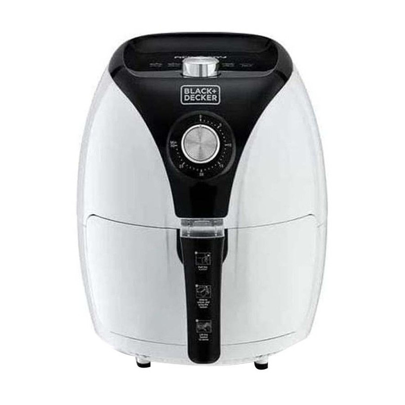 Black & Decker Air Fryer With Rapid Air Convection Technology 2.5 L AF220-B5-White & Black