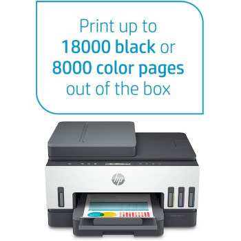 HP Smart Tank 720 Wireless Print Scan Copy Auto Duplex Printing Print up to 18000 black or 8000 color pages White&Grey 6UU46A