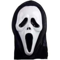 Brain Giggles Screaming Ghost Mask with Hood 42x20cm