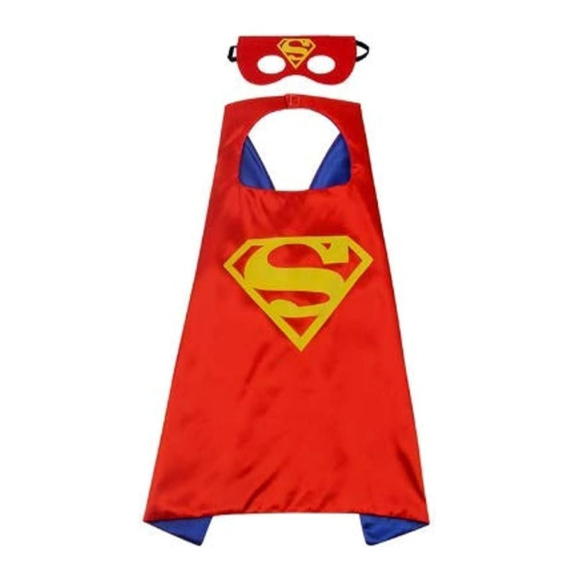 Brain Giggles Superhero Cape and Mask Costume Superman Design for Kids Party Favors