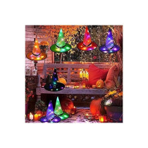 Halloween Glowing Witch Hat With LED Light For Costume and Decoration 35 x 38cm