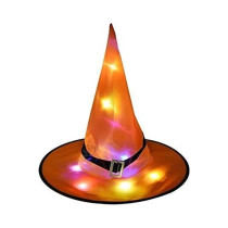 Halloween Glowing Witch Hat With LED Light For Costume and Decoration 35 x 38cm