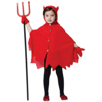 Devil Halloween Costume With Fork For Kids -Large 120-140cm