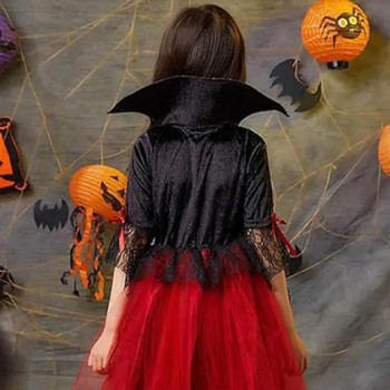 Brain Giggles Kids Girl Vampire Dress Fancy Costume Cosplay for Cosplay Dress Up Party Role Playing - Large