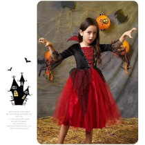 Brain Giggles Kids Girl Vampire Dress Fancy Costume Cosplay for Cosplay Dress Up Party Role Playing - Large