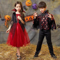 Brain Giggles Kids Girl Vampire Dress Fancy Costume Cosplay for Cosplay Dress Up Party Role Playing - Large