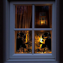 Brain Giggles Window Black Pumpkin Sticker Giant Ghost Shadow Decal Witch Skeleton Decal Design Home Office Kids Room Decoration