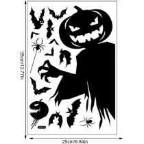 Brain Giggles Window Black Pumpkin Sticker Giant Ghost Shadow Decal Witch Skeleton Decal Design Home Office Kids Room Decoration