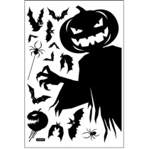 Brain Giggles Window Black Pumpkin Sticker Giant Ghost Shadow Decal Witch Skeleton Decal Design Home Office Kids Room Decoration
