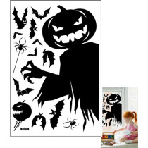 Brain Giggles Window Black Pumpkin Sticker Giant Ghost Shadow Decal Witch Skeleton Decal Design Home Office Kids Room Decoration
