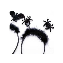 Brain Giggles Black Spider Headband Hair Accessories Headwear Scary Headpiece for Themed Parties Cosplay Event