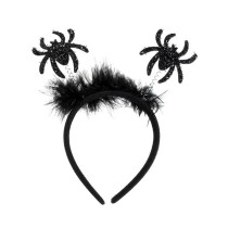 Brain Giggles Black Spider Headband Hair Accessories Headwear Scary Headpiece for Themed Parties Cosplay Event
