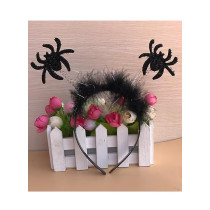 Brain Giggles Black Spider Headband Hair Accessories Headwear Scary Headpiece for Themed Parties Cosplay Event
