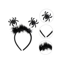Brain Giggles Black Spider Headband Hair Accessories Headwear Scary Headpiece for Themed Parties Cosplay Event