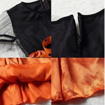 Brain Giggles Witch Costume Set Witch Robe and Hat Vintage Outfit Costume for Kids Girl Cosplay Event Party - Medium Orange