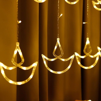 Beauenty Diwali Diya String Lights, Home Decorative Curtain Lights, Eid Led Fairy Lights String For Diwali Decorations