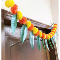 Fam Door Hanging Toran Indian Decor Wall Hanging Decorative Hanging - Diwali Toran Decorations - Mango Leaves Decorations 90Cm