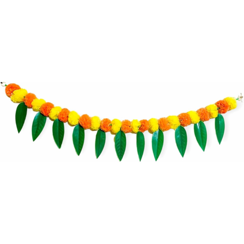 Fam Door Hanging Toran Indian Decor Wall Hanging Decorative Hanging - Diwali Toran Decorations - Mango Leaves Decorations 90Cm