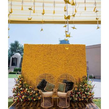 Decoration Craft 5 Pack Orange & Yellow Artificial Marigold Flower Garlands 5 Ft Long Each For Parties Indian Weddings Theme & Home Decoration Photo Prop Diwali Festival