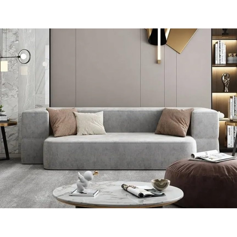 Extensibil Solid Colors Living Room Sofas Modern Pull Out Bed Recliner Lounge Lazy Sofa Chair Nordic Divano Home Furniture (Grey)