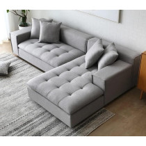 Living Room Sectional Couch Sofa Set For Property Developers And Interior Decorators (Dark Grey)