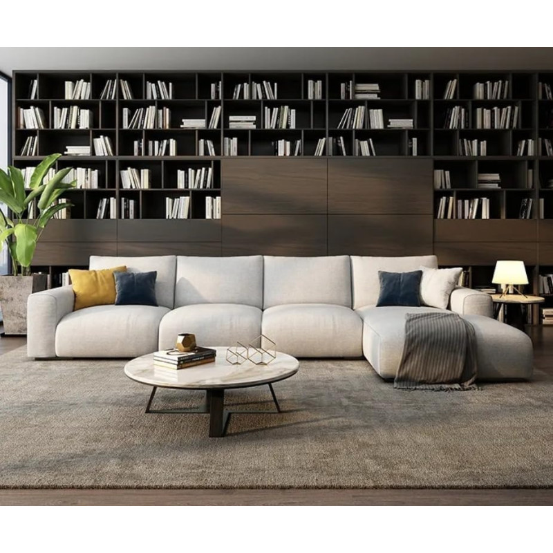 Nordic Sofa 7 Seater Combination Luxury Sofa Set Living Room Modern Small Home Corner Sofa Fabric (Left)