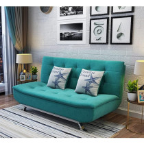 Fabric Multifunction Folding Foam Sofa Bed Set Living Room (Turqoise)