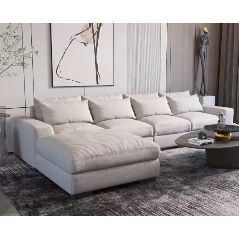 Italian L Shape Corner Modular Sectional Modern Sofa Set Living Room Furniture Chaise Couch