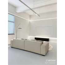 Leather Sofa Combination Sofa Living Room Furniture (Beige, Four-Seater) (248Cm)