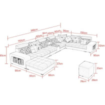 Deep Sleep Live Room Sofa,Apartment Living Room Corner Sofa Set Combination Furniture (Brown)