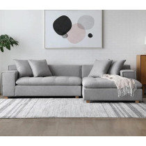 Living Room Sectional Couch Sofa Set For Property Developers And Interior Decorators (Grey)