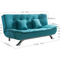 Fabric Multifunction Folding Foam Sofa Bed Set Living Room (Brown)