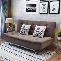Fabric Multifunction Folding Foam Sofa Bed Set Living Room (Brown)