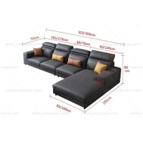 Furniture Factory Living Room Sofas Bed Set Fabric Couch Lounge U Shape Sectional Sofa 5 Seater Sofa (Dark Grey)