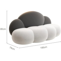 Modern Simple Living Room Sofas Fabric For Sofa Ultra Modern Home Furniture 3+2+1 Seater (Beige+White)