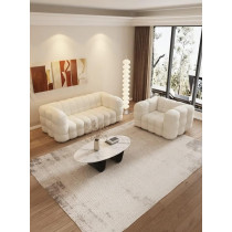 Luxury Look European Style Living Room Sofa Set Furniture Design Modern Fabric 3+2+1 Seater Sofa White Lamb