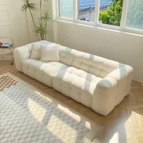 Luxury Look European Style Living Room Sofa Set Furniture Design Modern Fabric 3+2+1 Seater Sofa White Lamb
