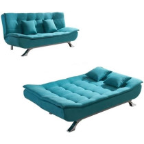 Fabric Multifunction Folding Foam Sofa Bed Set Living Room (Chocolate)