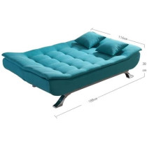 Fabric Multifunction Folding Foam Sofa Bed Set Living Room (Chocolate)