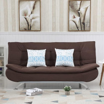Fabric Multifunction Folding Foam Sofa Bed Set Living Room (Chocolate)