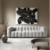 Modern Linen Velvet Fabric Upholstery Living Room Sofa Set Comfortable Tufted Modular Furniture Sofa 3+2+1 Seater (Grey