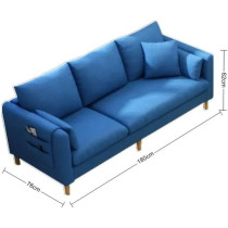 Modern Upholstered Fabric Sofa Modern Lounge 3+2+1 Seater Sofa Set (Blue)